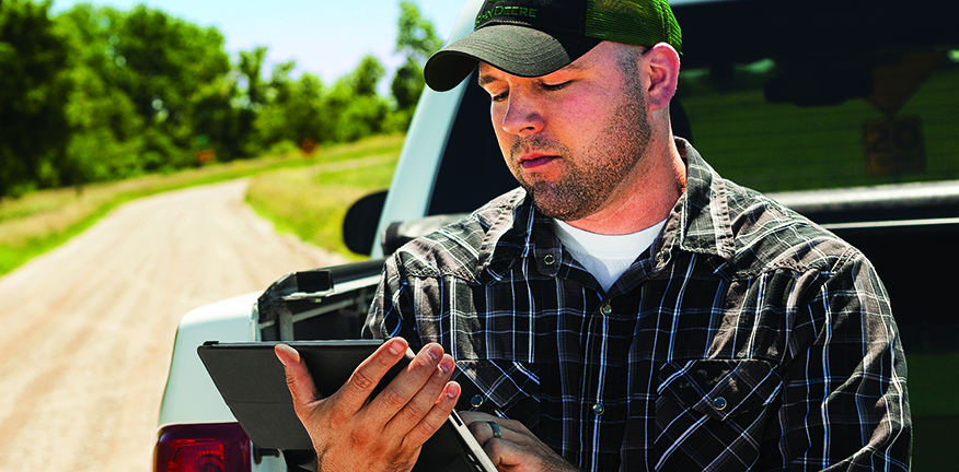 Man using a tablet